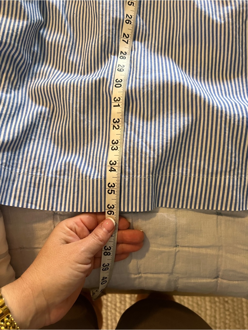 J. Crew Blue and White Striped Mini Shirt Dress - Picture 5 of 5